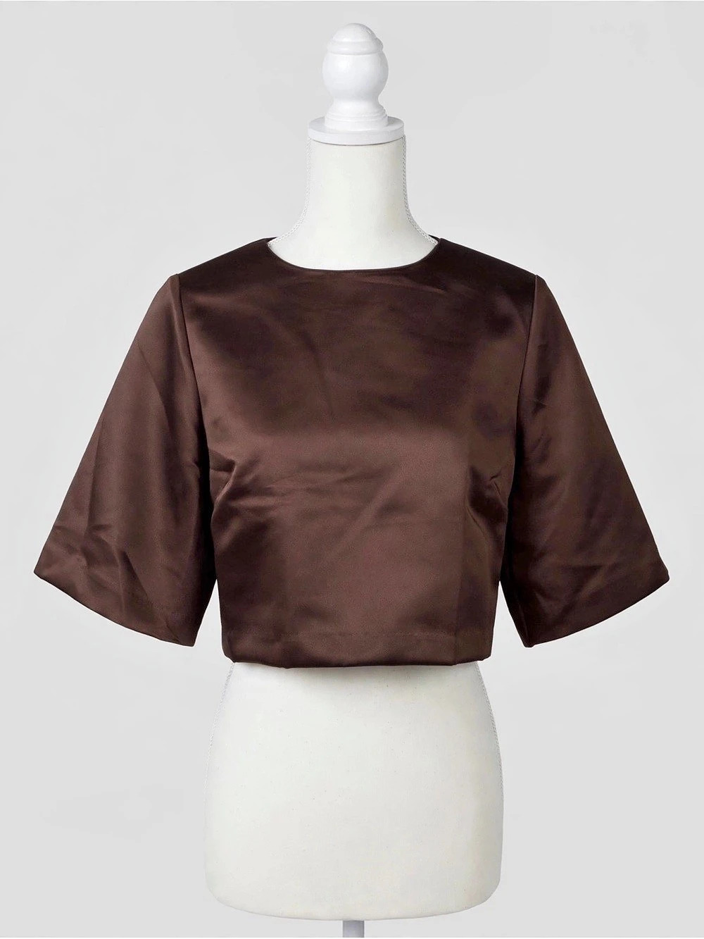 H&M Brown Cropped Short Sleeve Top Size Medium